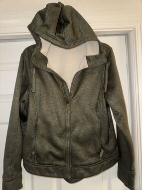 North Face • Women’s Fleece Lined Full-Zip Green Hooded Jacket Hoodie Size Large